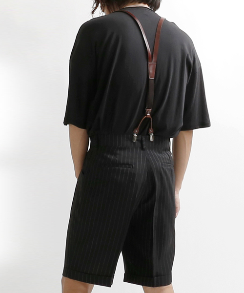 EVISU レザーサスペンダー minsobi サスペンダー 本革サスペンダー メンズ : ZOZOTOWN