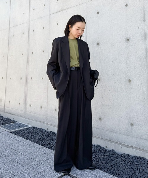 あゆみ様用　styling/ 大人気完売ボリュームブラウス　ブラックトップス シャーリングギャザーボリュームブラウス | titivate