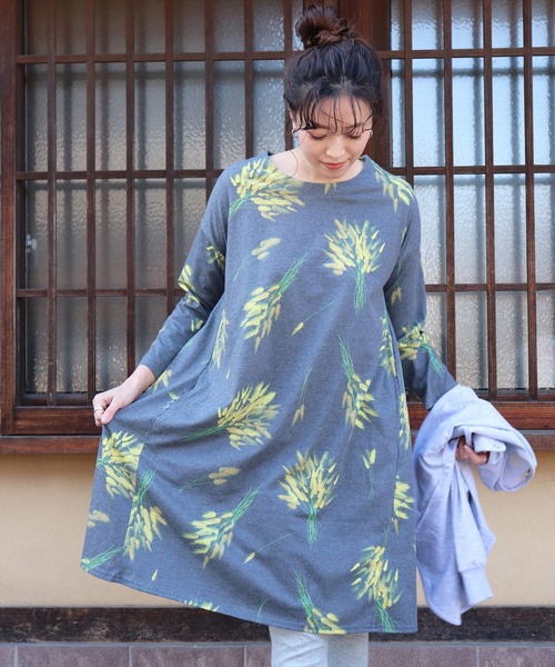 ワンピース Barndoor 北欧風 プリント 長袖 フレア ワンピース Zozotown Yahoo 店 通販 Yahoo ショッピング