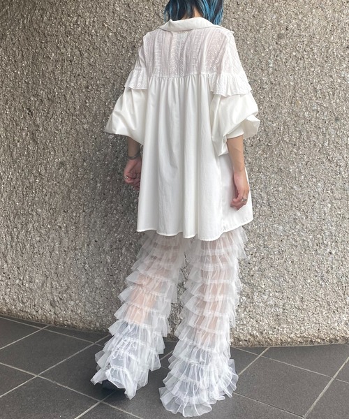 ブラウス シャツ heki ヘキ ハーフジップしぼブラウス レディース メンズ THE MILES ブラウス シャツ heki ヘキ ハーフジップしぼブラウス