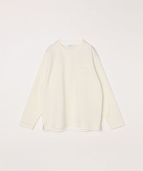 Naptime フェイクレイヤード ロングtシャツ SHIPS any tシャツ any: パールワッフル フェイクレイヤード Tシャツ