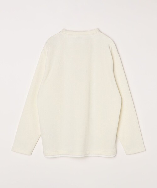 SHIPS any tシャツ any: パールワッフル フェイクレイヤード Tシャツ