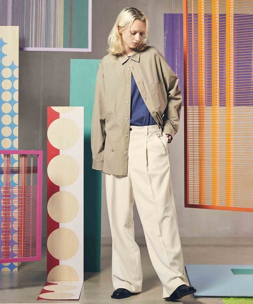 MAISON SPECIAL ダブルクロスワンタックワイドパンツ MAISON SPECIAL パンツ 「UNISEX」Double-Cloth One-Tuck Wide