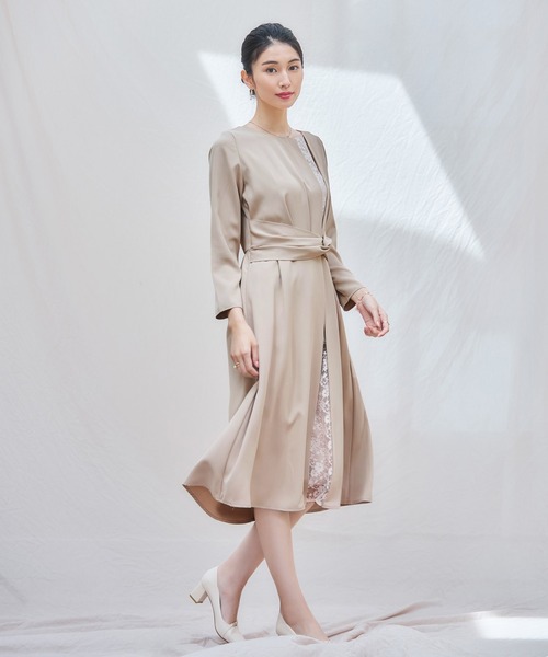 DRESS+（ドレスプラス） ドレス パーティードレス ワンピース 袖付き