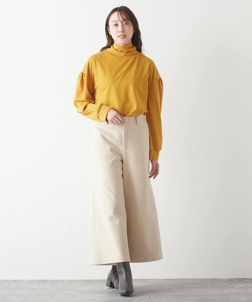 me グラフィックプリーツタートルネック 半袖 MELROSE claire（メルローズクレール） tシャツ 「低めタートルネック