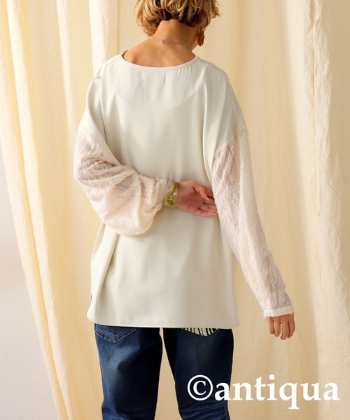 antiqua - antiqua フリンジシャツトップス antiqua tシャツ シアーフリンジトップス レディース : ZOZOTOWN