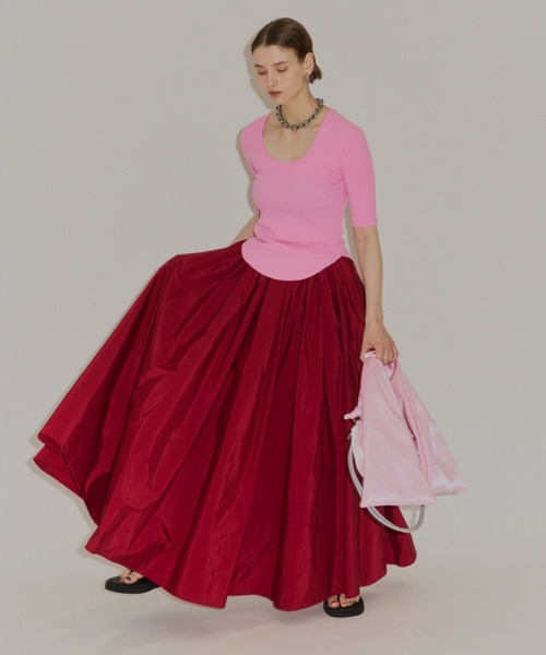 ラベルエチュード　ボリュームタフタロングスカート スカート Voluminous taffeta skirt/ボリュームタフタスカート