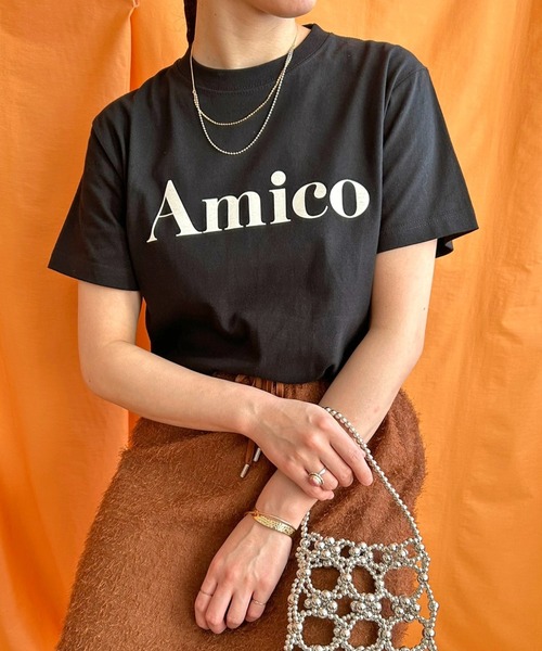 tシャツ AmicoフロッキーロゴTシャツ レディース