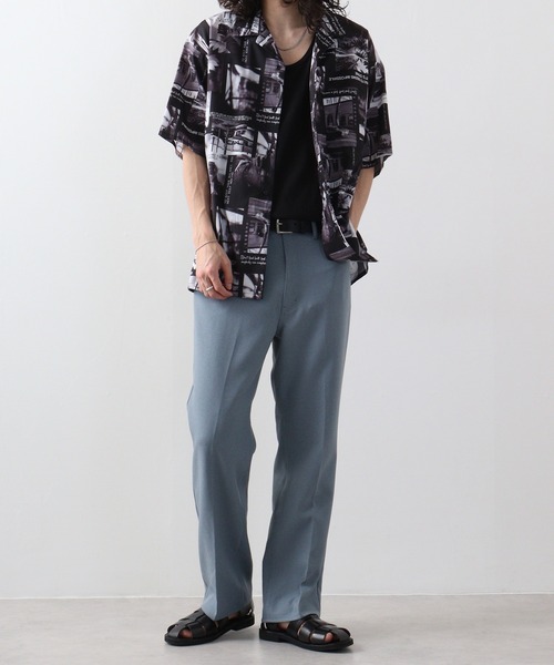 SUGGESTION シャツ H/S総柄開襟シャツ メンズ レディース