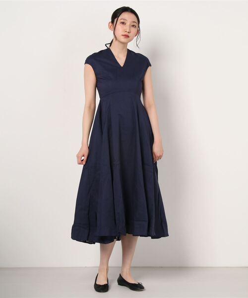 Demi-Luxe BEAMS」 半袖ワンピース 36 インディゴブルー レディース 