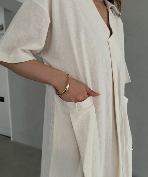 ヘルノ リネン ブレンド ワンピース AB000028D レディース リネン ブレンド ワンピース シャンティイ | Herno
