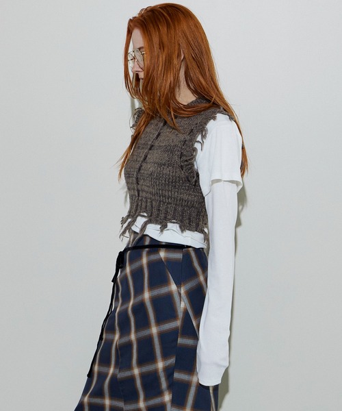 MAISON SPECIAL（メゾンスペシャル） ベスト ジレ Distressed Effect