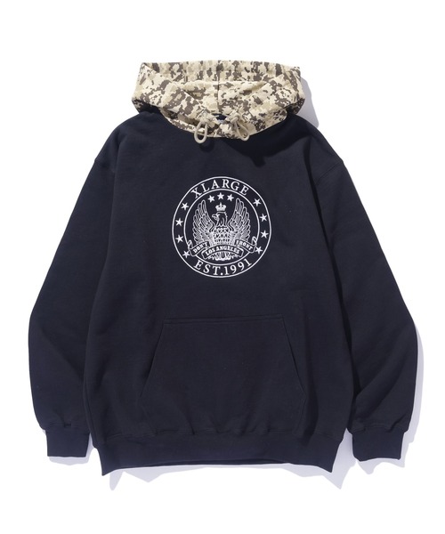 XLARGE パーカー PATTERN BLOCKED HOODED SWEATSHIRT メンズ