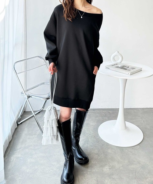 GeeRA（ジーラ） ワンピース 裏起毛スウェットミニワンピース