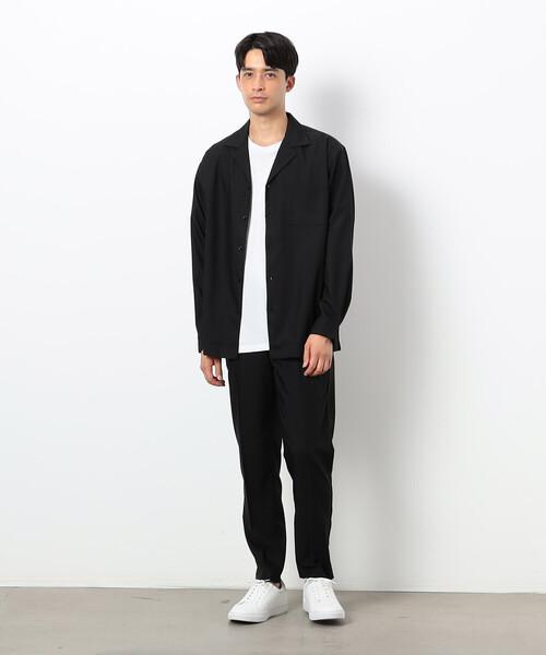 ブラック オープンカラーシャツ T／C オープンカラー シャツ | ビッグサイズ | 1枚 | 1759-01