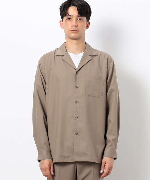 maatee&snos オープンカラーシャツ MAATEE＆SONS 強撚 レーヨン オープンカラー シャツ ,Green