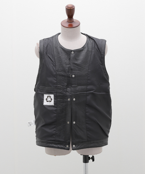 ベスト ジレ ”UP CYCLE LEATHER” アップサイクルレザーベスト メンズ 