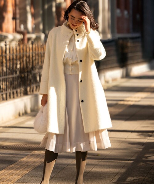 【トレンド見えアウター】シャギーコート シャギースタンドカラーミドルコート – amr.