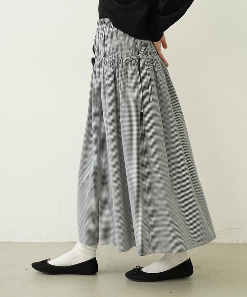 MILKFED.（ミルクフェド） スカート GINGHAM CHECK VOLUME SKIRT