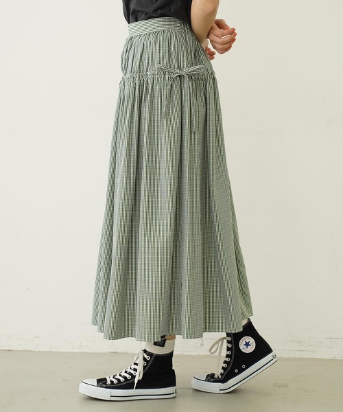 ミルクフェド　スカート　サイズS MILKFED. スカート GINGHAM CHECK VOLUME SKIRT : ZOZOTOWN