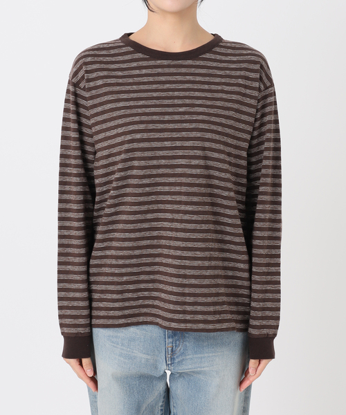 Cheerful Wednesday ボーダーロンT Mサイズ CUSHMAN クッシュマン 26824 プリント ボーダー長袖Tシャツ