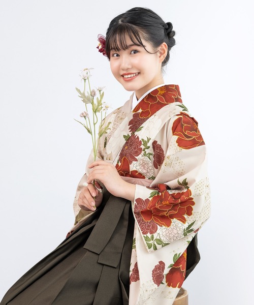 SOUBIEN（創美苑） 着物 卒業式 卒園式 floroハイジュニア袴4点セット