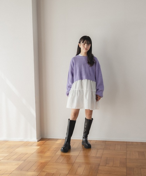 「GLOBAL WORK」 「and yua any」「KIDS」ニットカーディガン 150cm グリーン キッズ