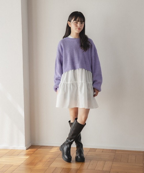 「GLOBAL WORK」 「and yua any」「KIDS」ニットカーディガン 150cm グリーン キッズ