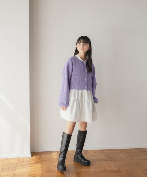 「GLOBAL WORK」 「and yua any」「KIDS」ニットカーディガン 150cm グリーン キッズ