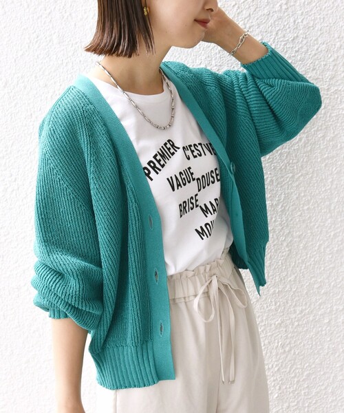 SHIPS for women - ships ボリュームニットカーディガン SHIPS（シップス） カーディガン 「手洗い可能」ペーパー ポリエステル