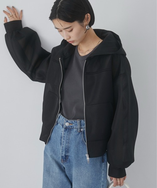 アナイ　2021s  女性らしい　ダンボール　ゆったり　フードパーカー　38 アナイ2021s 女性らしいダンボールゆったりフードパーカー38