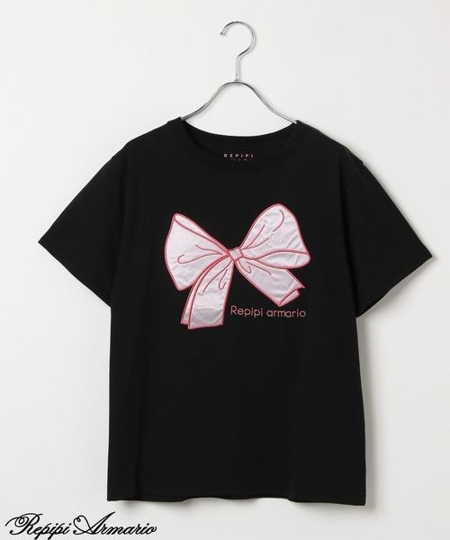 repipi armario（レピピアルマリオ） tシャツ 「girly line」BIGリボン