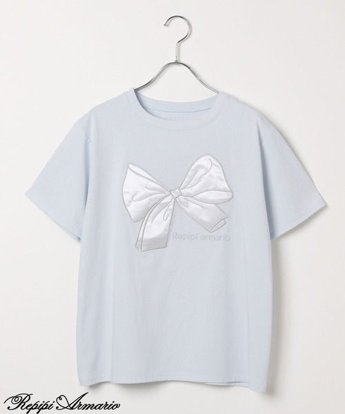repipi armario（レピピアルマリオ） tシャツ 「girly line」BIGリボン