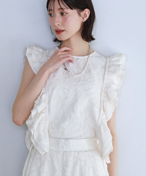 shetila ベスト ジレ 「セットアップ対応」フリンジジャガード
