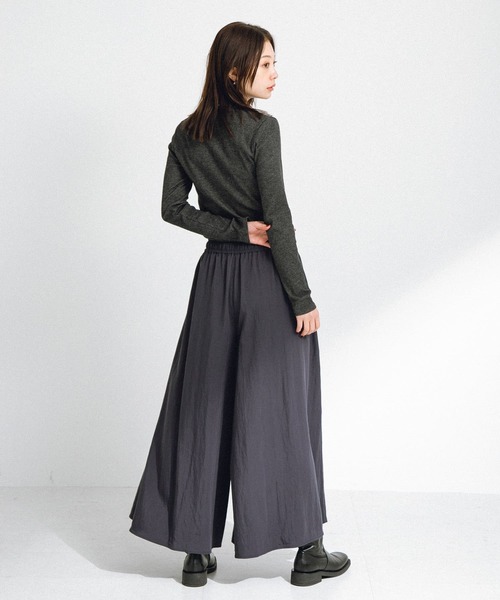 アーバンリサーチサニーレーベル コットンレーヨンウエストタックロングスカーチョ黒 URBAN RESEARCH Sonny Label（アーバンリサーチサニーレーベル