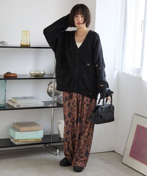 PBLIM カーディガン 「UNISEX」ダメージカーディガン レディース