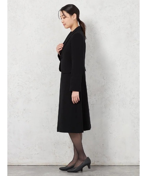 スカートスーツ ショールカラーアンサンブル ジャケット/ワンピース 黒