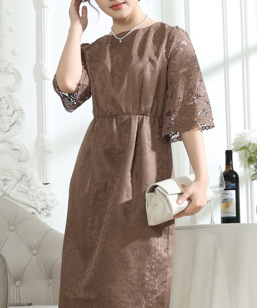 Lace Ladies（レースレディース） ドレス レース 切り替え 6分袖