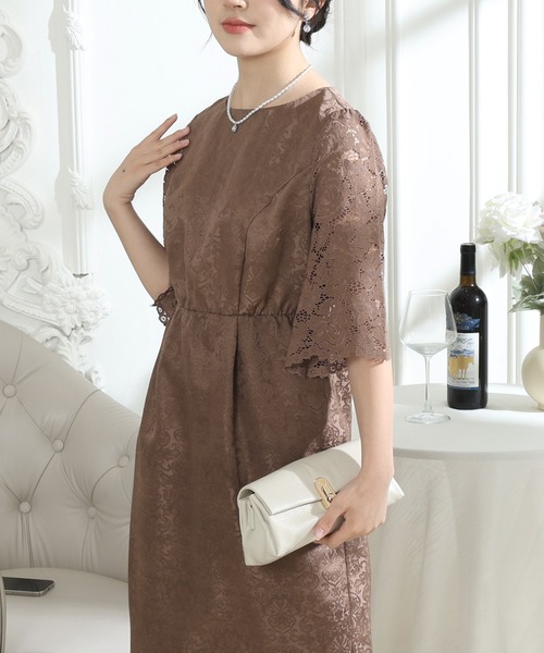 Lace Ladies（レースレディース） ドレス レース 切り替え 6分袖