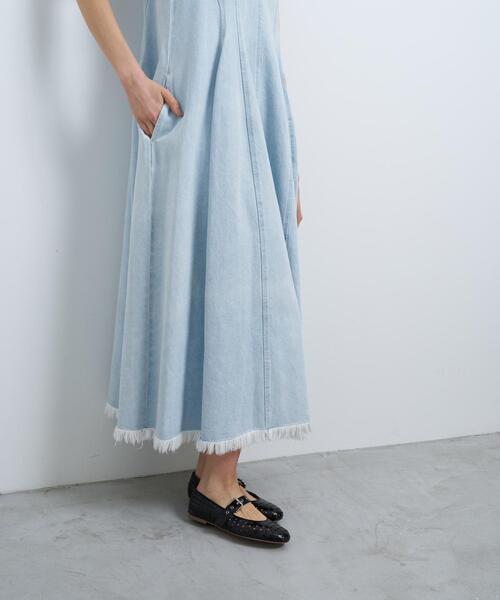 LANVIN en Bleu ワンピース デニムノースリーブワンピース