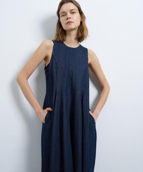 LANVIN en Bleu ワンピース デニムノースリーブワンピース