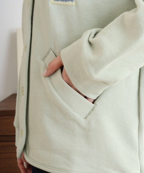 Emago カーディガン EMAGO 糸巻きロゴ刺繍カーデ レディース