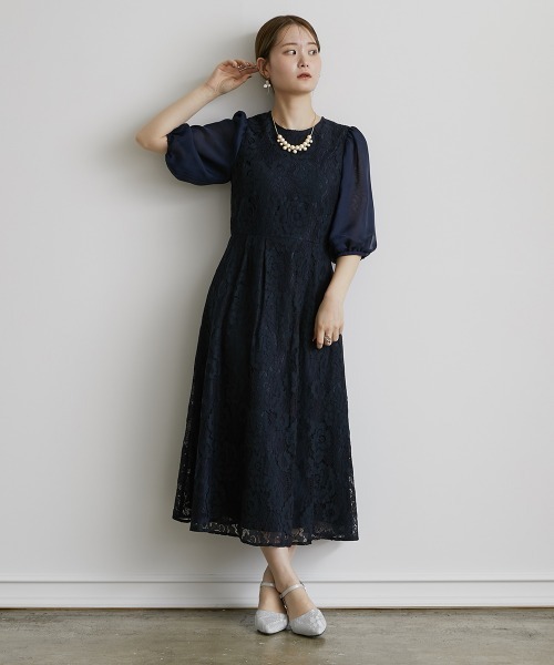 Olu.（オルドット） ドレス 3wayジャガードパフスリーブワンピース