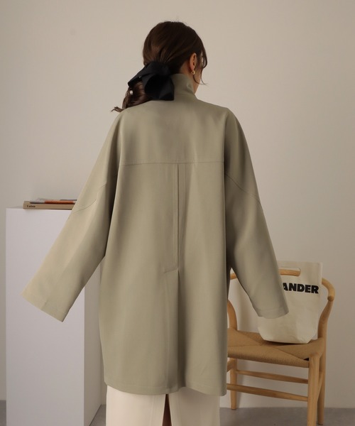ステンカラーコート コート stand collar oversize coat /スタンド