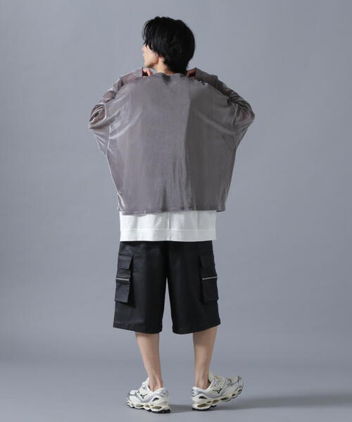 カーディガン DankeSchon/ダンケシェーン/MESH VELOR CARDHIGAN レディース メンズの画像