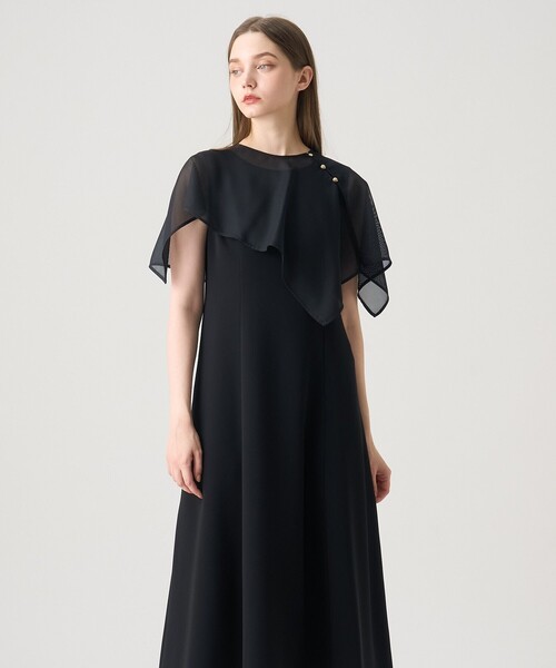 ANAYI ワンピース ダブルクロスケープ付きワンピース : ZOZOTOWN