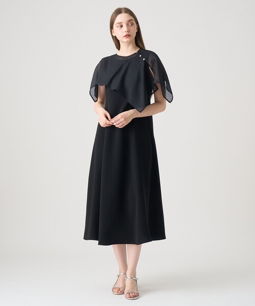ANAYI ワンピース ダブルクロスケープ付きワンピース : ZOZOTOWN