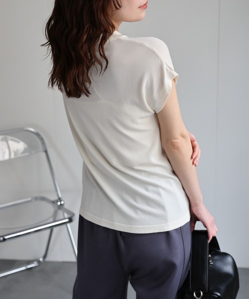 美品 セオリー フレンチスリーブ ニットプルオーバー トップス 白 S ☆SALE☆【Theory セオリー】フレンチスリーブ ニットプル
