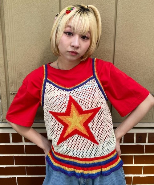 「Candy Stripper」 キャミソールニット FREE ブラック レディース Candy Stripper キャミソール STAR KNIT : ZOZOTOWN Yahoo!店