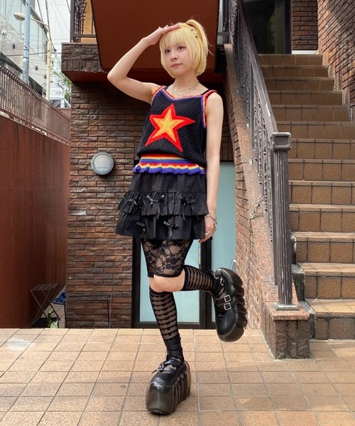 「Candy Stripper」 キャミソールニット FREE ブラック レディース Candy Stripper キャミソール STAR KNIT : ZOZOTOWN Yahoo!店